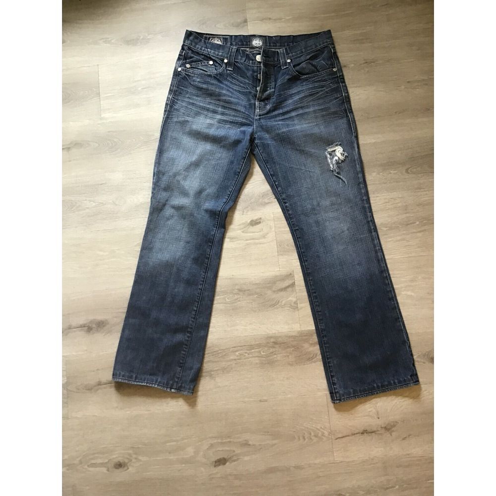 Rock & Republic Henlee Denim Blue Jeans‎ measured Size 38x31  Made in the USA